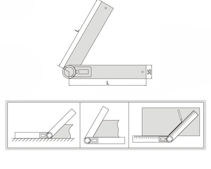 INSIZE Measuring Equipment Insize Digital Protractor 300mm 0-360° Range Series 2176-300
