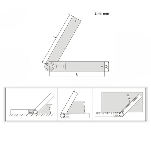 INSIZE Measuring Equipment Insize Digital Protractor 300mm 0-360° Range Series 2176-300