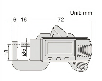 INSIZE Measuring Equipment Insize Digital Snap Gauge 0-12mm/0-0.5" Range Series 2166-12