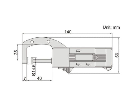 INSIZE Measuring Equipment Insize Digital Snap Gauge 0-25mm/0-1" Range Series 2167-25