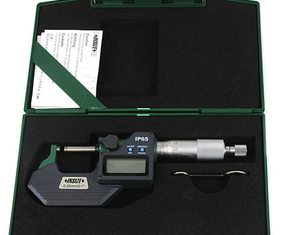 INSIZE MEASURING EQUIPMENT Insize Digital Spherical Anvil Tube Micrometer 0-25mm/0-1" Range Series 3560-25A