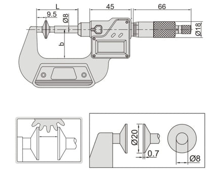 INSIZE Measuring Equipment Insize Digital Spindle Disc Micrometer 0-25mm Range Series 3594-25A