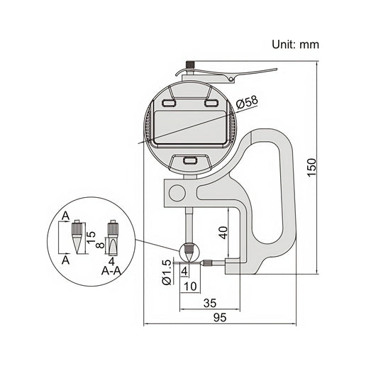 INSIZE Measuring Equipment Insize Digital Thickness Gauge 0-10mm/0-0.4" Range Series 2873-10