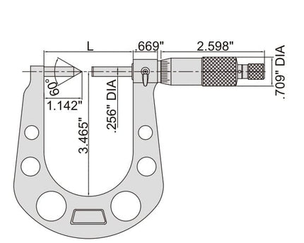 INSIZE Measuring Equipment Insize Disc Brake Micrometer 0.3-1.3" Range Series 3288-1