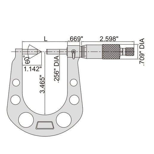 INSIZE Measuring Equipment Insize Disc Brake Micrometer 1-2" Range Series 3288-2