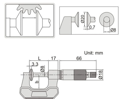 INSIZE Measuring Equipment Insize Disc Micrometer 0-25mm Range Series 3294-25