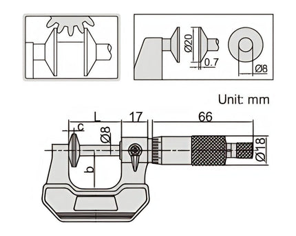 INSIZE Measuring Equipment Insize Disc Micrometer 50-75mm Range Series 3282-75