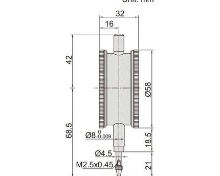 INSIZE Measuring Equipment Insize Double Face Dial Test Indicator 10mm x 0.1mm Range Series 2328-10