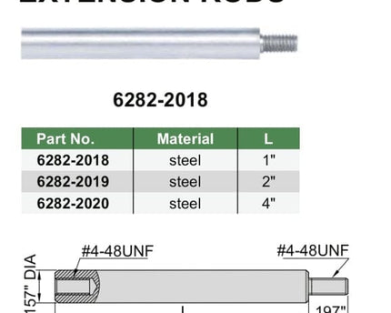 INSIZE Measuring Equipment Insize Extension Rod 4" Range Series 6282-2020