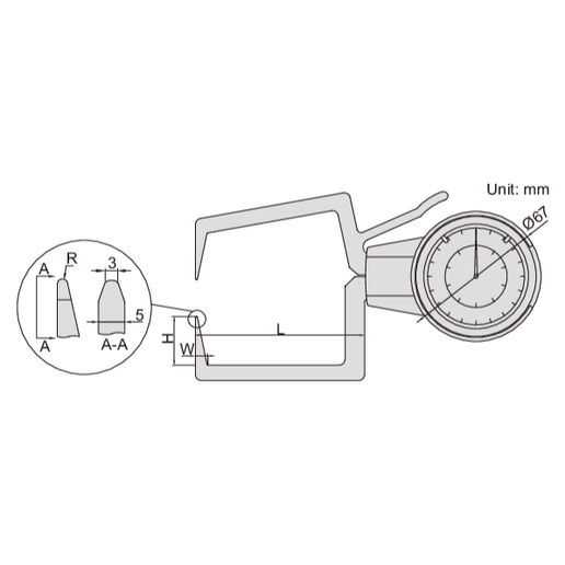 INSIZE Measuring Equipment Insize External Dial Caliper Gauge 0-20mm Range Series 2333-201