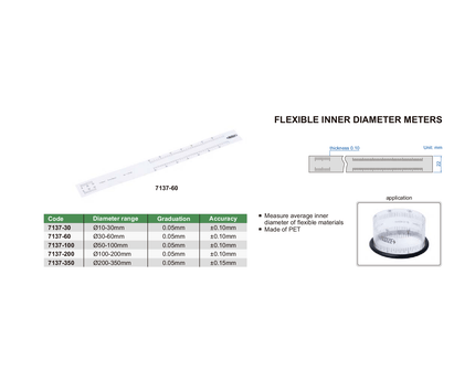 INSIZE Measuring Equipment Insize Flexible Inner Diameter Meter 200–350 mm Range Series 7137-350