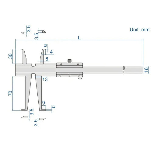 INSIZE MEASURING EQUIPMENT Insize Groove Caliper 11-150mm Range Series 1199-150