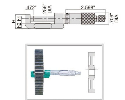 INSIZE Measuring Equipment Insize Hub Micrometer 0-1" Range Series 3292-1