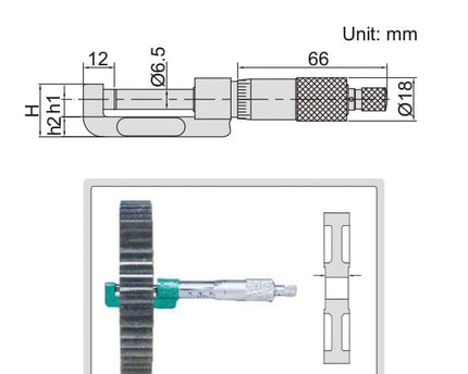 INSIZE Measuring Equipment Insize Hub Micrometer 50-75mm Range Series 3292-75