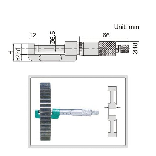 INSIZE Measuring Equipment Insize Hub Micrometer 75-100mm Range Series 3292-100