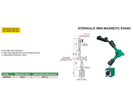 INSIZE MEASURING EQUIPMENT Insize Hydraulic Mini Magnetic Stand 40kgf  Series 6228-40