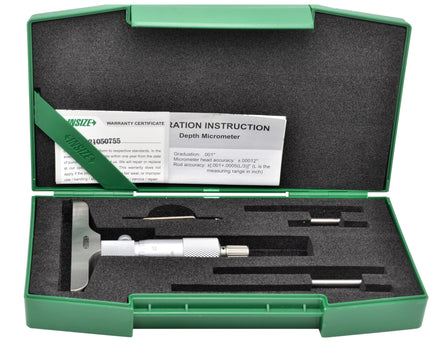 INSIZE Measuring Equipment Insize Imperial Depth Micrometer 0-4" Range Series 3240 - 4