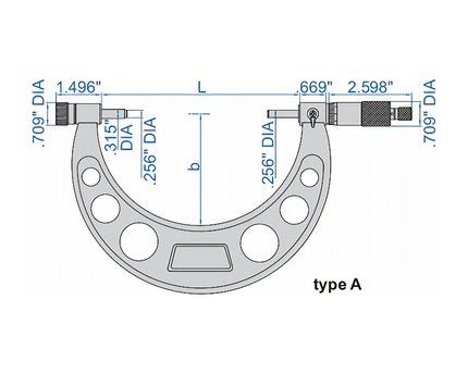INSIZE Measuring Equipment Insize Imperial Outside Micrometer 16-20" Range Series 3206-20