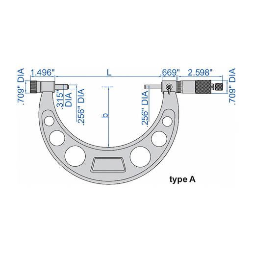 INSIZE Measuring Equipment Insize Imperial Outside Micrometer 16-20" Range Series 3206-20