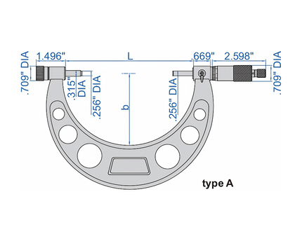 INSIZE Measuring Equipment Insize Imperial Outside Micrometer 20-24" Range Series 3206-24