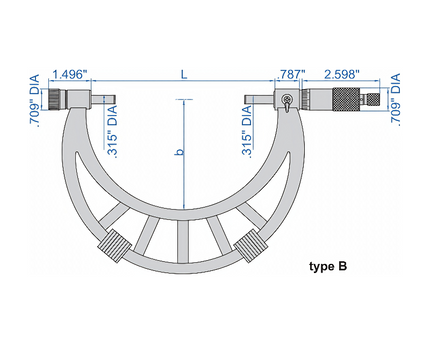 INSIZE Measuring Equipment Insize Imperial Outside Micrometer 32-36" Range Series 3206-36