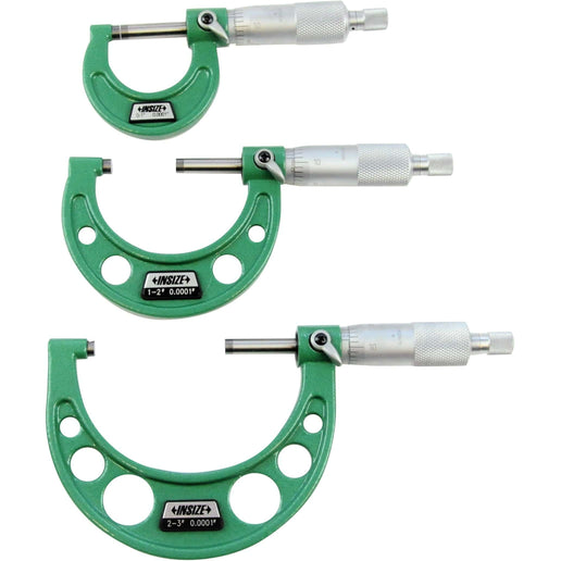INSIZE Measuring Equipment Insize Imperial Outside Micrometer Set 0-3" Range Series 3203-33A