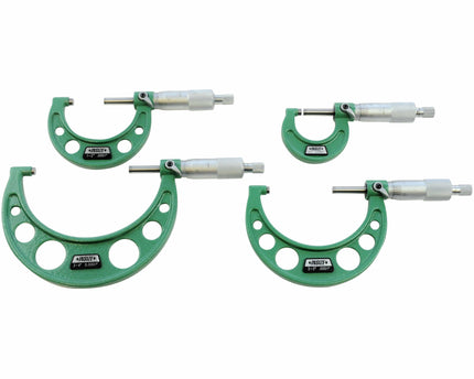 INSIZE Measuring Equipment Insize Imperial Outside Micrometer Set 0-4" Range Series 3203-44A