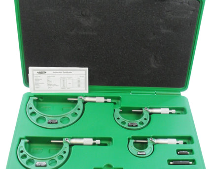 INSIZE Measuring Equipment Insize Imperial Outside Micrometer Set 0-4" Range Series 3203-44A