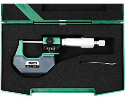 INSIZE Measuring Equipment Insize Imperial Outside Micrometer W/ Analog Counter 0-1" Range Series 3400-1