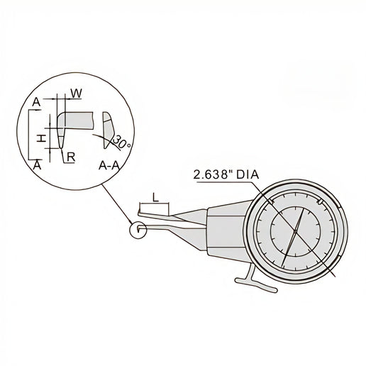 INSIZE MEASURING EQUIPMENT Insize Internal Dial Caliper Gauge 0.2-0.6" Range Series 2222-E06