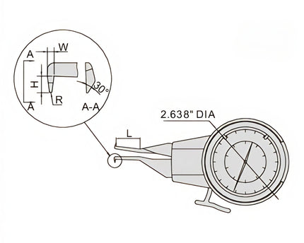 INSIZE Measuring Equipment Insize Internal Dial Caliper Gauge 0.8-1.6" Range Series 2222-E161