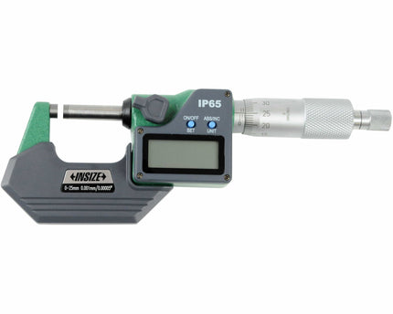 INSIZE Measuring Equipment Insize IP65 Digital Outside Micrometer 0-25mm / 0-1" Range Series 3108-25A