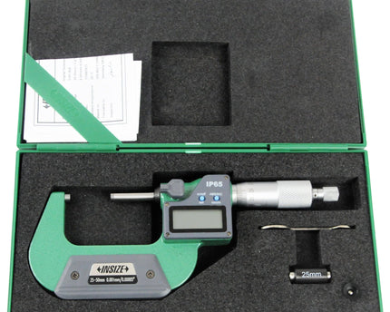 INSIZE Measuring Equipment Insize IP65 Digital Outside Micrometer 25 - 50mm / 1-2" Range Series 3101-50A