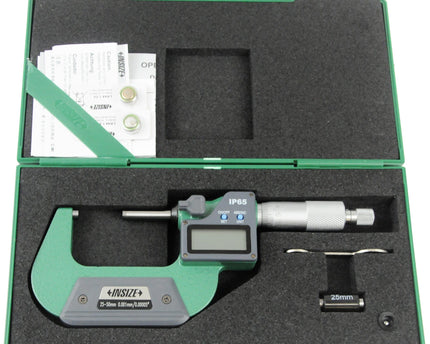 INSIZE Measuring Equipment Insize IP65 Digital Outside Micrometer 25-50mm / 1-2" Range Series 3108-50A