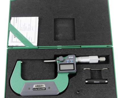 INSIZE Measuring Equipment Insize IP65 Digital Outside Micrometer 50-75mm / 2-3" Range Series 3101-75A
