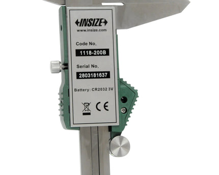 INSIZE MEASURING EQUIPMENT Insize IP67 Digital Caliper 0-200mm/0-8" Range Series 1118-200B