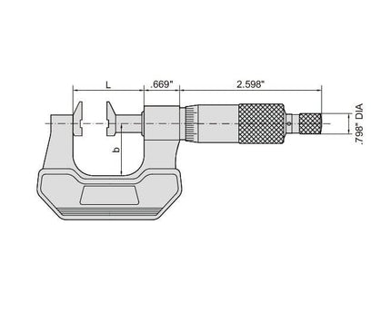 INSIZE Measuring Equipment Insize Jaw Type Micrometer 0-1" Range Series 3283-1