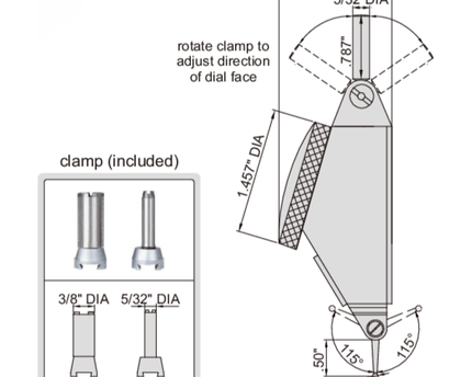 INSIZE Measuring Equipment Insize Large Range Dial Test Indicator 0-0.06" x 0.0005" Range Series 2386-006A