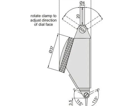 INSIZE MEASURING EQUIPMENT Insize Large Range Dial Test Indicator Range Series 2386-16A