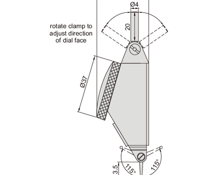INSIZE MEASURING EQUIPMENT Insize Large Range Dial Test Indicator Range Series 2386-16A