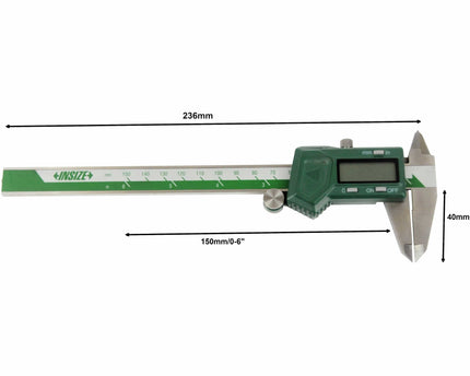 INSIZE Measuring Equipment Insize Left Hand Digital Caliper 0-150mm/0-6" Range Series 1130-150