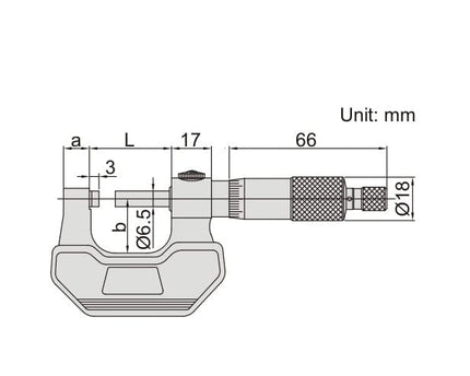 INSIZE Measuring Equipment Insize Left Hand/Right Hand Outside Micrometer 0-25mm Range Series 3236-25B