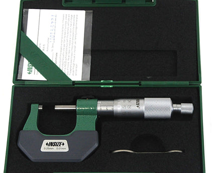 INSIZE Measuring Equipment Insize Left Hand/Right Hand Outside Micrometer 0-25mm Range Series 3236-25B