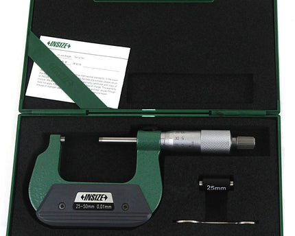 INSIZE Measuring Equipment Insize Left Hand/Right Hand Outside Micrometer 25-50mm Range Series 3236-50B