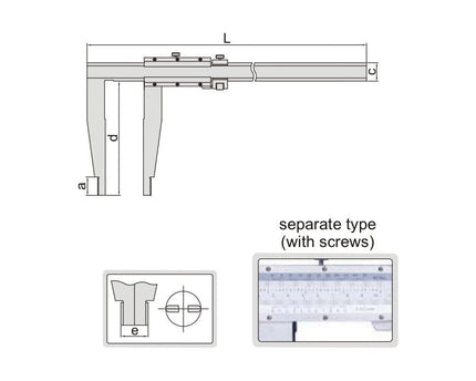INSIZE Measuring Equipment Insize Long Jaw Vernier Caliper 0-300mm/0-12" Range Series 1215-322