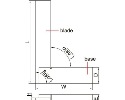 INSIZE Measuring Equipment Insize Machinist 90° Square Range 150x100mm Series 4707-150
