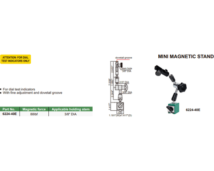 INSIZE Measuring Equipment Insize Mechanical Lock Magnetic Stand 40 kg Force Series 6224-40E