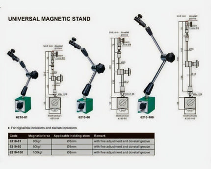 INSIZE Measuring Equipment Insize Mechanical Lock Magnetic Stand 80 kg Force Series 6210-81