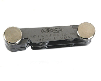 INSIZE Measuring Equipment Insize Metric 60° & Whitworth 55° Screw Pitch Gauge 0.25-6mm/4-62TPI Range Series 4820-452