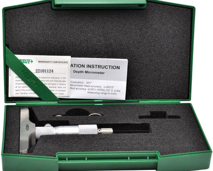 INSIZE Measuring Equipment Insize Metric Depth Micrometer 0-25MM Range Series 3240-25